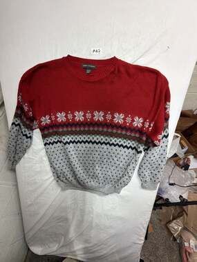 Liberty Sweaters Nordic Snowflake Fair Isle Sweater Size XL Red Grey